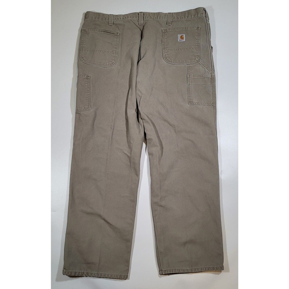 Carhartt Loose Fit Canvas Carpenter Pants Tan Khaki Mens 40x30 Utility Workwear